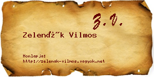 Zelenák Vilmos névjegykártya