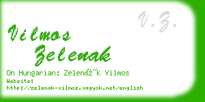 vilmos zelenak business card